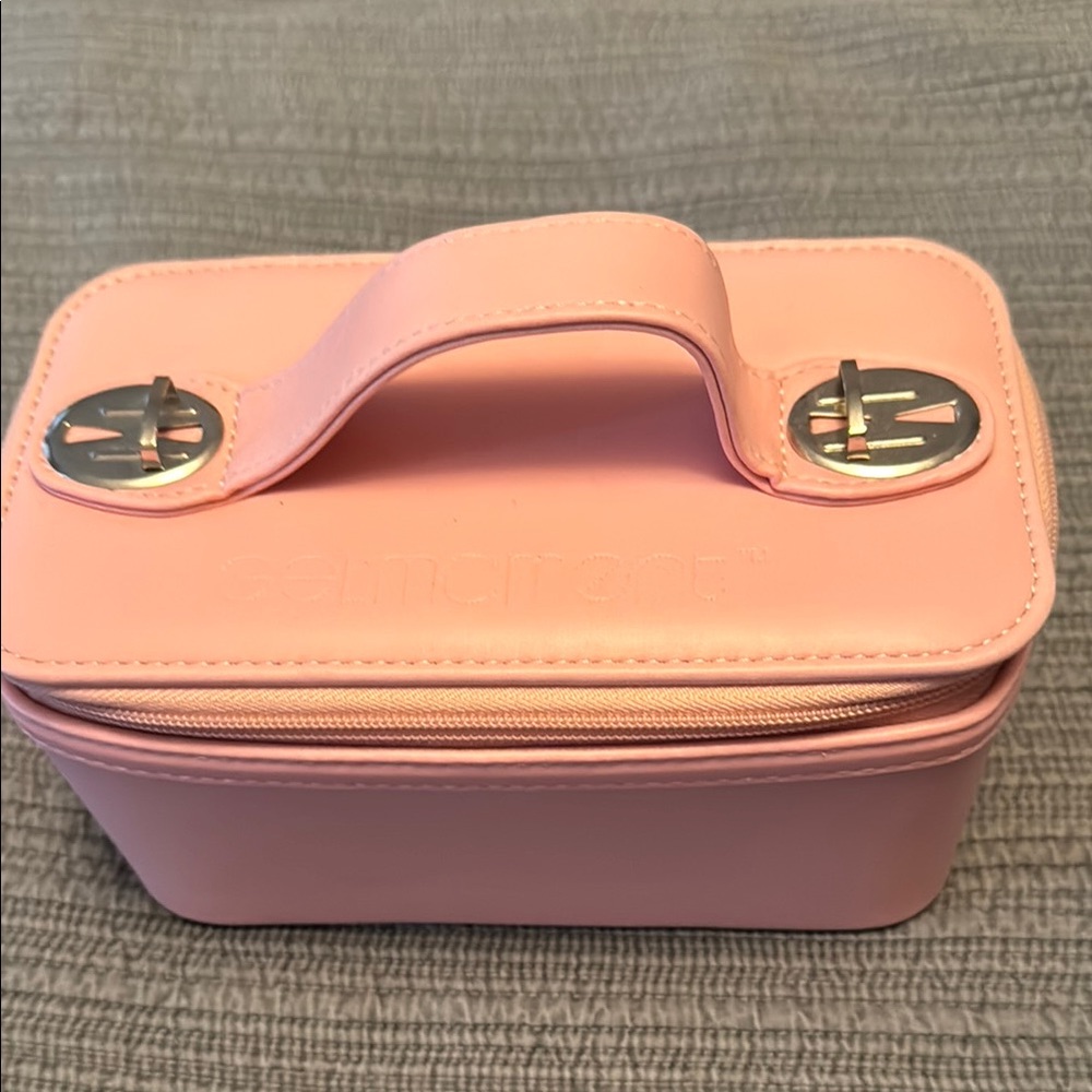 Pink Cosmetic Case with Handle